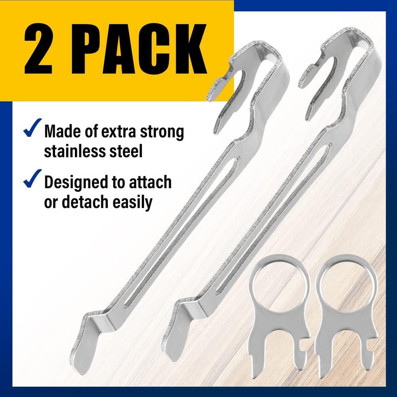Samorillo [2-Pack] 2 Quick Release Pocket Clips + 2 Lanyard Rings Compatible With Leatherman Wave & Charge MultiTools - Stainless Steel Deep Carry Pocket Clip Won't Bend or Snap - Install or Replace In Seconds - Image 3